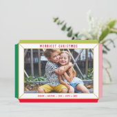 メリークリスマスモダンの写真の色縁ど面 シーズンカード (スタンド正面)