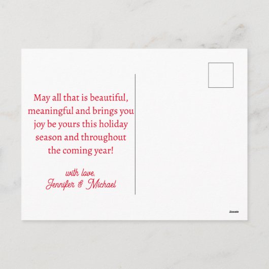 メリークリスマスモダンの台本の写真 シーズンポストカード (裏面)