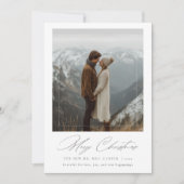 メリークリスマスモダンの新婚フォトカード シーズンカード (正面)