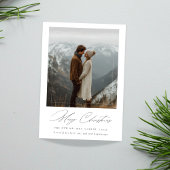 メリークリスマスモダンの新婚フォトカード シーズンカード