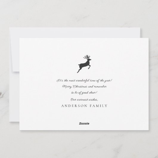 メリークリスマスモダンの格子模様の家族の写真 シーズンカード (裏面)