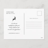 メリークリスマスモダンの格子模様の家族の写真 シーズンポストカード (裏面)