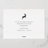 メリークリスマスモダンの格子模様の家族の写真 箔シーズンカード (裏面)