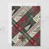メリークリスマスモダンの格子模様カスタム写真 シーズンカード (裏面)