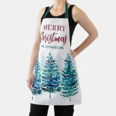 メリークリスマスモダンの森の木々の女性 エプロン (インサイチュ)