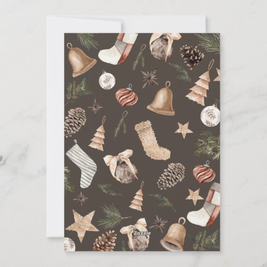 メリークリスマスモダンの水のカラー1枚の写真 シーズンカード (裏面)