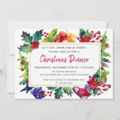 メリークリスマスモダンの水の色クリスマスディナー 招待状 (正面)