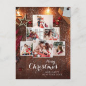 メリークリスマスモダンの素朴写真 シーズンポストカード (正面)