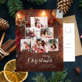 メリークリスマスモダンの素朴写真 シーズンポストカード