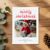 メリークリスマスモダンの雪の台本の写真 シーズンカード
