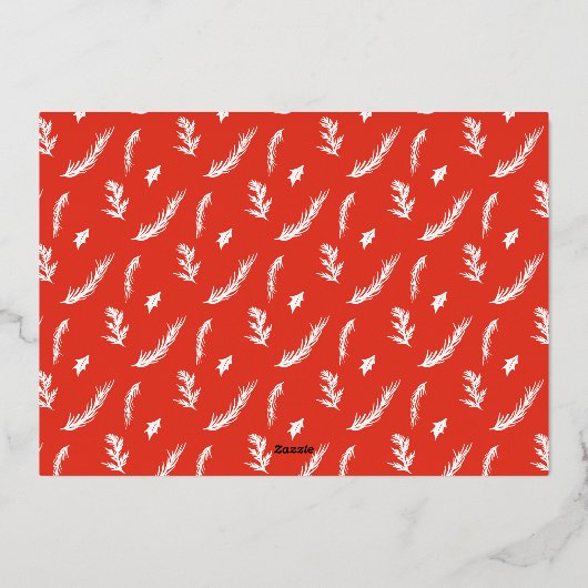 メリークリスマスモダンアーチ3枚の写真赤いスクリプト 箔シーズンカード