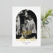 メリークリスマスモダンアーチ 箔シーズンカード (立ち正面)