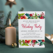 メリークリスマスモダンウォーターカラーホリデーパーティー 招待状