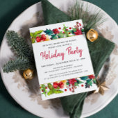 メリークリスマスモダンウォーターカラーホリデーパーティー 招待状