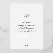 メリークリスマスモダンエレガントの木 箔シーズンカード (裏面)