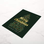 メリークリスマスモダンエレガントの木 箔シーズンカード (回転した状態)