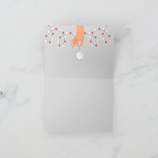 メリークリスマスモダンオレンジギフトイラストレーション シーズンカード (内部)