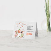 メリークリスマスモダンオレンジギフトイラストレーション シーズンカード (裏面)