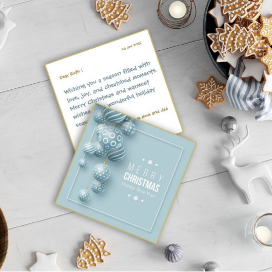 メリークリスマスモダンオーナメントカード/招待状 シーズンカード