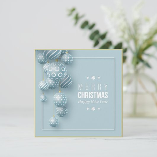 メリークリスマスモダンオーナメントカード/招待状 シーズンカード (スタンド正面)