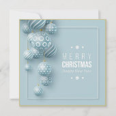 メリークリスマスモダンオーナメントカード/招待状 シーズンカード (正面)