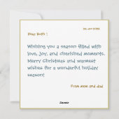 メリークリスマスモダンオーナメントカード/招待状 シーズンカード (裏面)