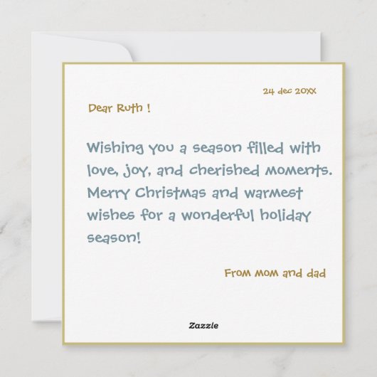 メリークリスマスモダンオーナメントカード/招待状 シーズンカード (裏面)