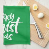 メリークリスマスモダンクリスチャン・キッチン キッチンタオル (四つ折り)