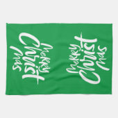 メリークリスマスモダンクリスチャン・キッチン キッチンタオル (横)