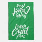 メリークリスマスモダンクリスチャン・キッチン キッチンタオル (縦)