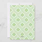 メリークリスマスモダングリーンと赤イカットの写真 シーズンカード (裏面)