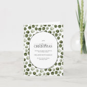 メリークリスマスモダングリーンドット写真 シーズンカード (正面)