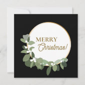 メリークリスマスモダングリーンリースカスタムロゴ シーズンカード (正面)