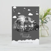 メリークリスマスモダングレイ、クラウドフォトホリデイ 招待状 (スタンド正面)