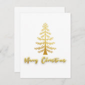 メリークリスマスモダンゴールデンラグジュアリーツリーホワイト ノートカード (正面/裏面)