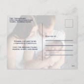 メリークリスマスモダンサンタかわいいタイポグラフィ写真 シーズンポストカード (裏面)