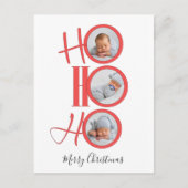 メリークリスマスモダンサンタかわいいタイポグラフィ写真 シーズンポストカード (正面)