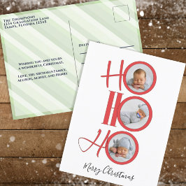 メリークリスマスモダンサンタかわいいタイポグラフィ シーズンポストカード