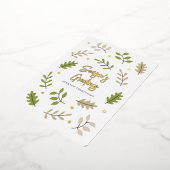 メリークリスマスモダンシンプルの葉植物学 箔シーズンカード (回転した状態)