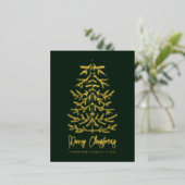 メリークリスマスモダンシンプルクリスマスツリー 箔シーズンポストカード (立ち正面)