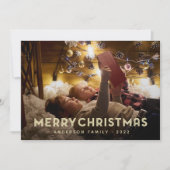 メリークリスマスモダンシンプルタイポグラフィ シーズンカード (正面)