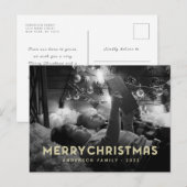 メリークリスマスモダンシンプルタイポグラフィ シーズンポストカード (正面/裏面)
