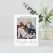 メリークリスマスモダンシンプルフォトホリデー ポストカード (スタンド正面)
