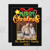 メリークリスマスモダンシンプルフォトHoliday Postca シーズンカード (正面/裏面)
