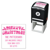 メリークリスマスモダンスクリプト名差出人住所 セルフインキングスタンプ (インサイチュ)