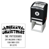 メリークリスマスモダンスクリプト名差出人住所 セルフインキングスタンプ (インサイチュ)