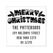 メリークリスマスモダンスクリプト名差出人住所 セルフインキングスタンプ (デザイン)