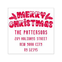 メリークリスマスモダンスクリプト名差出人住所 セルフインキングスタンプ