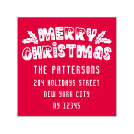 メリークリスマスモダンスクリプト名差出人住所 セルフインキングスタンプ