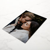 メリークリスマスモダンスクリプト箔ホリデーカード 箔シーズンカード (回転した状態)